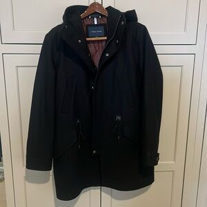 Cole Haan Men's Wool Melton Anorak, dark navy color